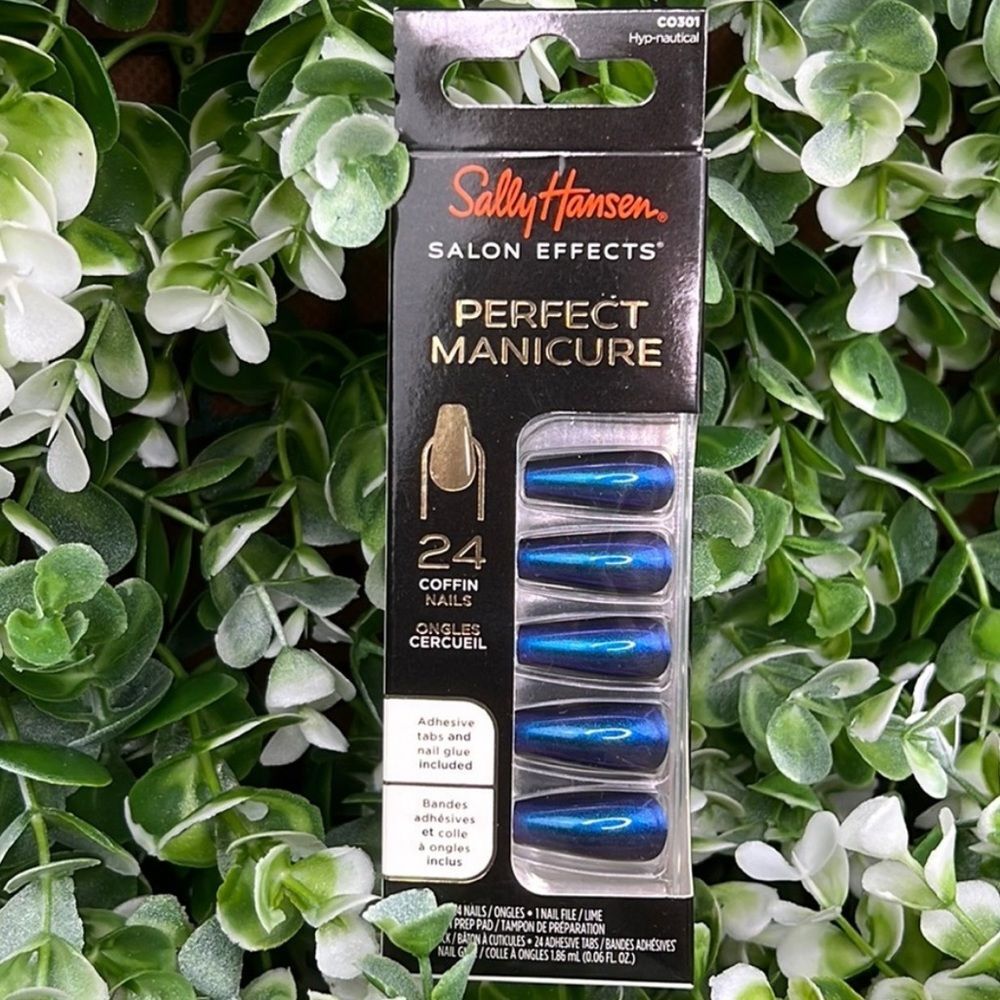 Sally Hansen Salon Effects Perfect Manicure Blue Coffin Nails HYP-NAUTICAL New